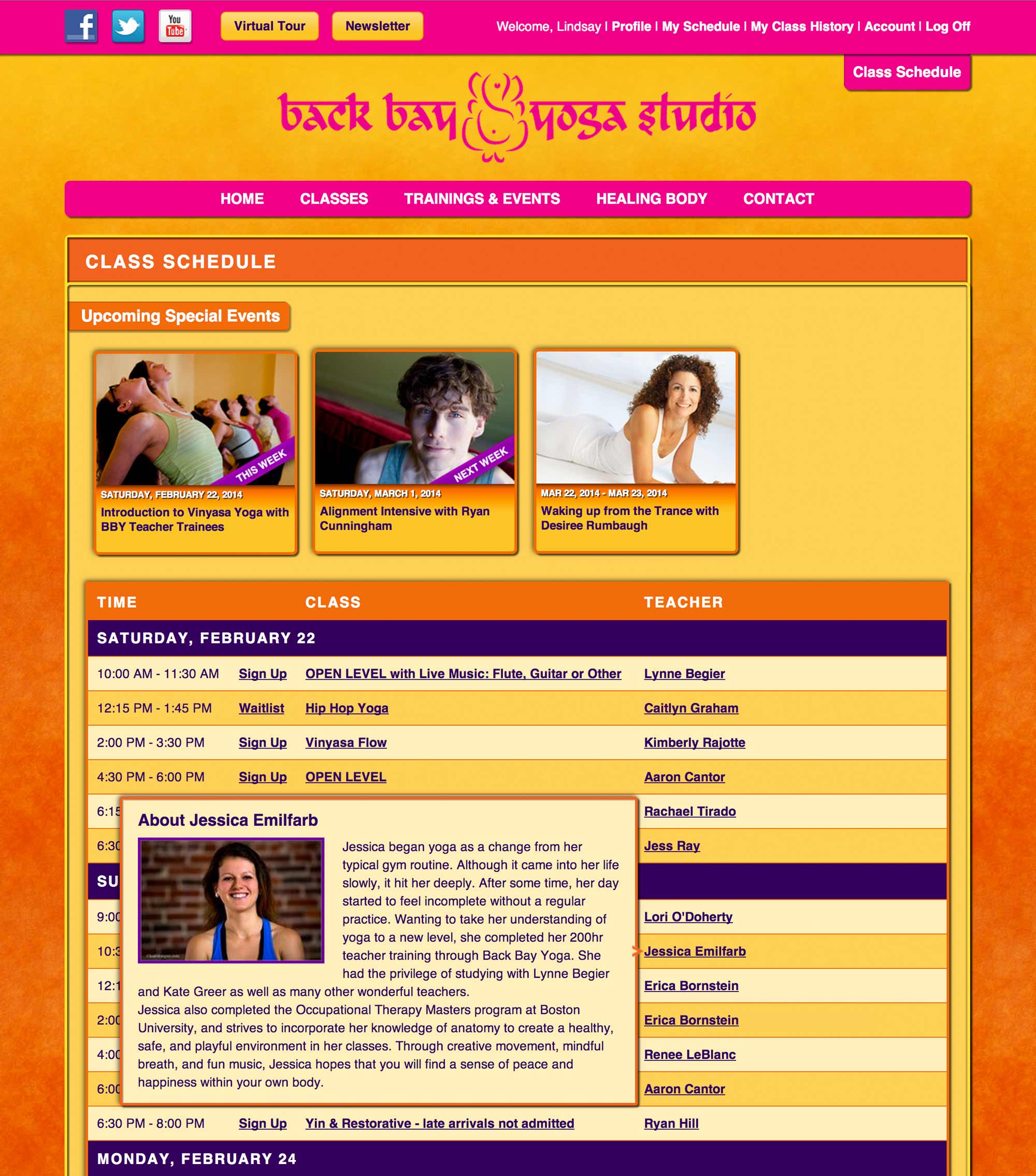 Automatically update your website through MINDBODY