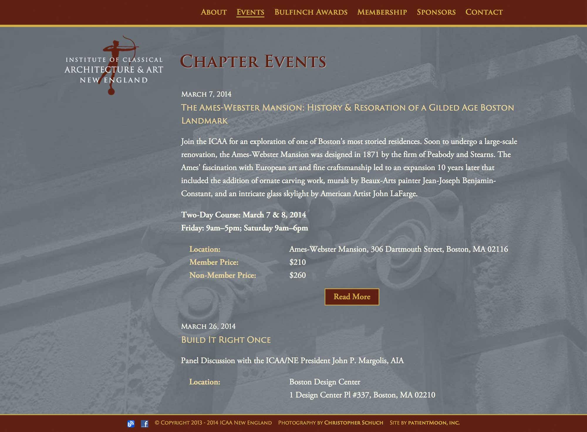 Events Content Management Portal for Non-Profit Organization