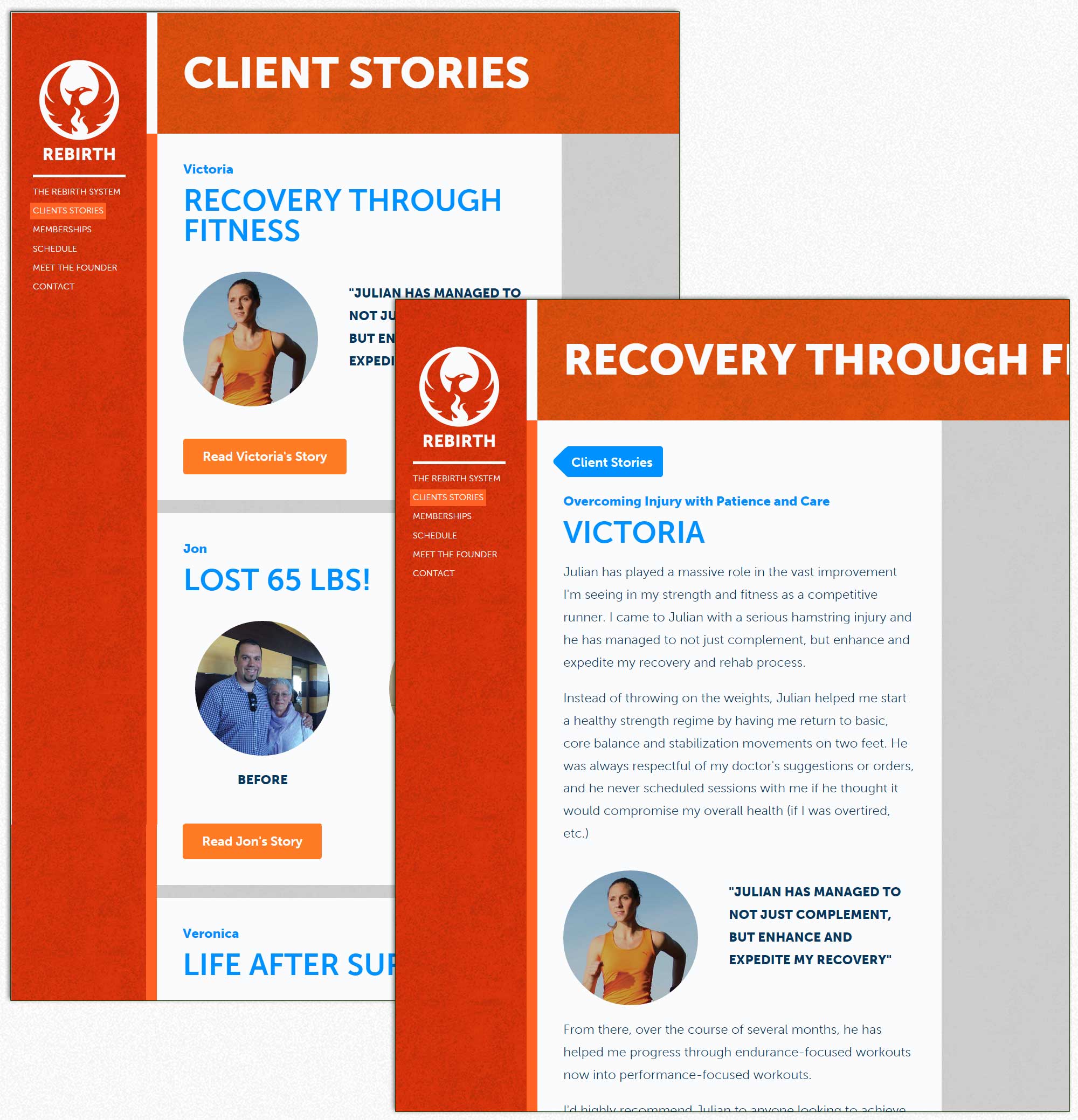 rebirth fitness' client stories